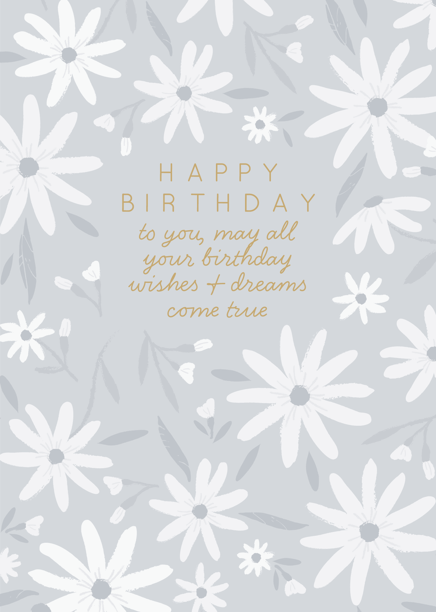 Greeting Card Blushing Floral- Birthday Daisy